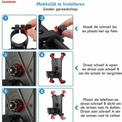 Gloednieuw ❤️ Luxema Telefoonhouder Fiets - Universeel - Telefoonhouder Motor - Telefoonhouder Scooter - 360 Graden Draaibaar- Smartphone & GSM Telefoon Fietshouder - IPhone - Samsung - Extra Stevig - Nieuwste Versie - Zwart - Topcadeau ???? -bike shop 550x564 5