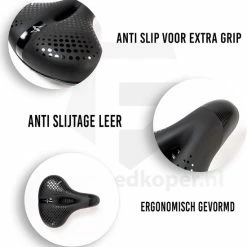 Coupon ???? Voltano Pro Gel Fietszadel Met Uitsparing Zwart Unisex - Inclusief Zadelstrop - Ergonomisch Gevormd - Elastomeer Vering ???? -bike shop 550x570 3