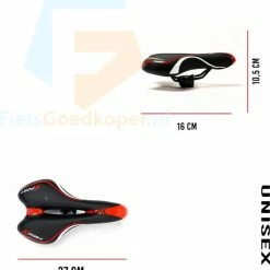Begroting ???? Voltano Sport Fietszadel Gel Trekking Zadel Met Uitsparing Unisex - Zwart / Rood - Incl. Gratis Zadelstrop ???? -bike shop 550x576 7