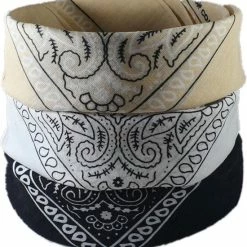 Beste recensies van ???? Merkloos B-RICHGOODS - 3Pack Vintage Bandana Boeren Zakdoek Hoofdband Classic Paisley Accessoires Sport - Zwart Wit Beige ????