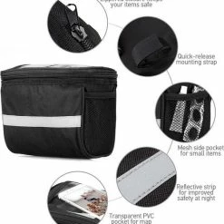 Gloednieuw ???? Opline Stuurtas Fiets - Afneembare Fietstas Stuur Met Smartphone Houder - Met Isolatie - Telefoon Fiets Tas - Waterproof - Zwart ???? -bike shop 550x589