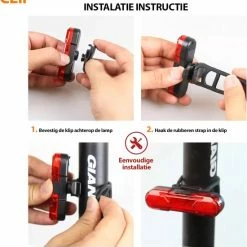 Flash-uitverkoop ???? Lightyourbike ? Lightyourbike CLIP - Achterlicht Fiets - Fietsverlichting LED & Oplaadbaar - Achterlicht Racefiets & MTB - Rugzak- En Zadelbevestiging ???? -bike shop 550x589 3