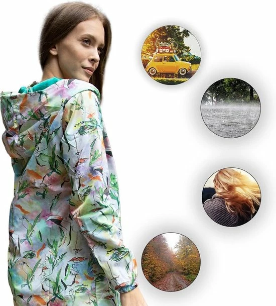 Beste Pirce ???? BiggDesign Faces - Dames Regenjas Waterdicht - Regenpak - Maat M ???? 12 Beste Pirce ???? BiggDesign Faces - Dames Regenjas Waterdicht - Regenpak - Maat M ???? - Afbeelding 10