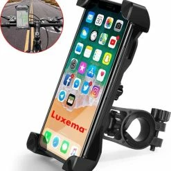 Gloednieuw ❤️ Luxema Telefoonhouder Fiets - Universeel - Telefoonhouder Motor - Telefoonhouder Scooter - 360 Graden Draaibaar- Smartphone & GSM Telefoon Fietshouder - IPhone - Samsung - Extra Stevig - Nieuwste Versie - Zwart - Topcadeau ????