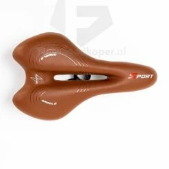 Uitgang ???? Voltano Sport Trekking Fietszadel - Comfortabel Gel Zadel - Met Uitsparing - Inclusief Zadelstrop - 100% Waterdicht - Unisex - Bruin ???? -bike shop 550x639 1