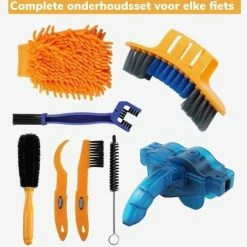 Aanbiedingen ???? Qbike 8 Stuks Professionele Onderhoud Schoonmaak Set Voor Fietsen - Mountainbikes - Kettingreiniger Gereedschap - Bandenborstel - Remschijf Reiniger - Fiets Reinigen - Ketting Schoonmaak Set - Fietsreinigingsset - Borstel Voor Fietsketting ????