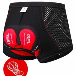 Promo ❤️ HOOFF Fietsondergoed Dames Heren Met Zeem - Fietsbroek - Wielerbroek - Fietsonderbroek - Wielrenbroek - Fietskleding - Rood/Zwart - Maat XL ⌛