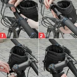 Goedkoopste ???? Opline Fiets Beker Houder - Fiets Waterfles - Drinkfles - Houder Fiets Stuur Bekerhouder Met Mesh Zakken Telefoon Tas Voor Cruiser, Mountainbike, Scooter, Vouwen, Racefiets, Rolstoel, Kinderwagen - LB-546 ???? -bike shop 550x687 3