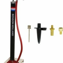 Groothandel ???? Ben Tools Klassieke Fietspomp Met Houten Plank Inclusief 4-delige Nippelset - Fietsaccessoires Fietsband Oppompen - Staande Fietsbandenpomp - Fietspompen - Geschikt Voor Alle Ventielen ????