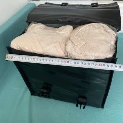 Korting ???? BayNL- Waterdicht - Dubbele - Bisonyl - Fietstas- Reflectoren - Grijs En Rood – 34cmX16.2cmX32cm=35 Liter ???? -bike shop 550x733 14