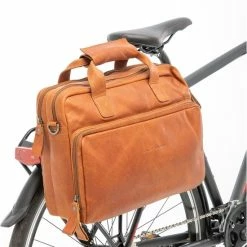 Goedkoop ???? New Looxs Cali Leren Laptop Fietstas – 17 Liter - Cognac ???? -bike shop 550x737