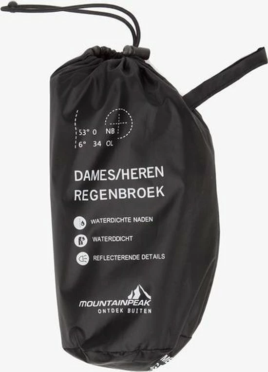 Top 10 ???? Mountain Peak Dames/heren Regenbroek - Zwart - Maat M ✔️ 6 Top 10 ???? Mountain Peak Dames/heren Regenbroek - Zwart - Maat M ✔️ - Afbeelding 4