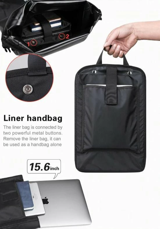 Beste Pirce ???? RHINOWALK Fietstas - Rugzak - Rolltop - Schoudertas - Schooltas - Volledig Waterdicht 27L ???? 6 Beste Pirce ???? RHINOWALK Fietstas - Rugzak - Rolltop - Schoudertas - Schooltas - Volledig Waterdicht 27L ???? - Afbeelding 4